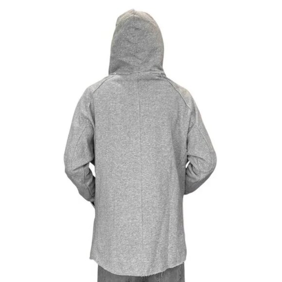 NWT JLUX LABEL MENS ASYMMETRIC GRAY ZIP-UP HOODIE SWEATSHIRT JACKET - Picture 3 of 10